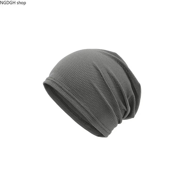 Unisex Gray Waffle Knit Slouchy Beanie - Cozy, Fashionable, Textured Soft Stretchy Skull Cap, Lightweight Breathable Vintage Herringbone Newsboy Hat for Sports & Outdoor Activities, Daily Wear, Cozy Beanie, Fashion Beanie