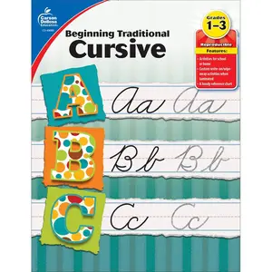 Carson Dellosa Grades  Beginning Traditional Cursive Handwriting Workbook, Writing Book With Dry Erase Number and Letter Tracing Activities, Classroom or Homeschool Curriculum - Paperback