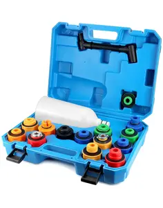 Oil Funnel Set for Engine Oil Change, Automotive Engine Oil Dispenser Funnel Kit with 14 Color-Coded Adapters and 1 Extension Tubes for VW, GM, , Audi, Mazda, Ford