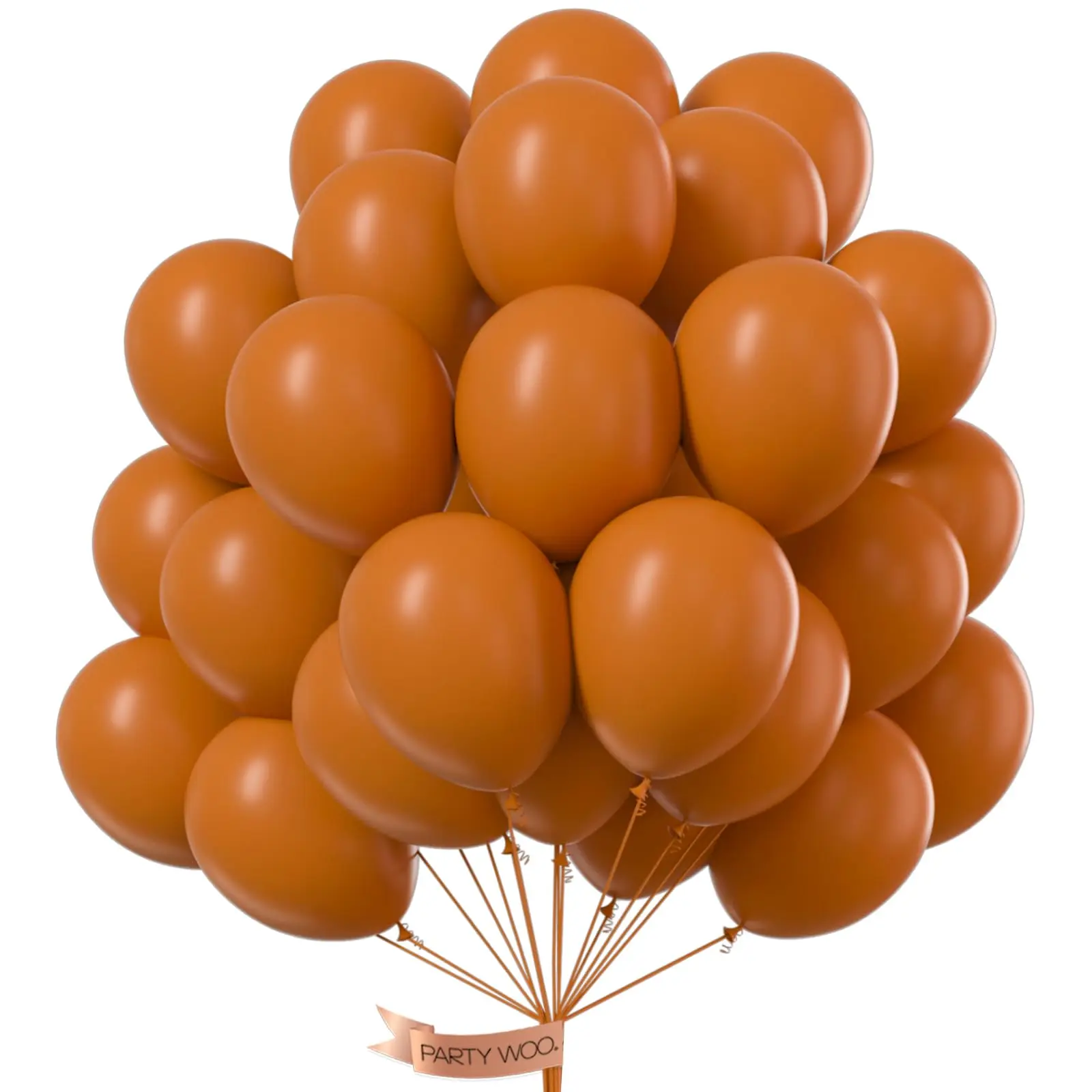 PartyWoo Thick 12 In Round Latex Balloons, 100-Piece Terracotta Rust Peppy Fall Boho Balloon Arch Backdrop Kit, Long Float Floatable for Wedding, Halloween (Orange-F53), Thanksgiving