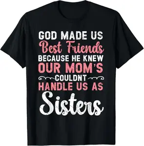 Best Friend Forever Friendship Bestie BFF Squad T-Shirt，Casual Women's Short Sleeve ,trendy casual tops,vintage graphic ,Gift,Unisex ,100 cottont shirt Summer Womenswear Birthday Clothes Coat Light Soft Sun