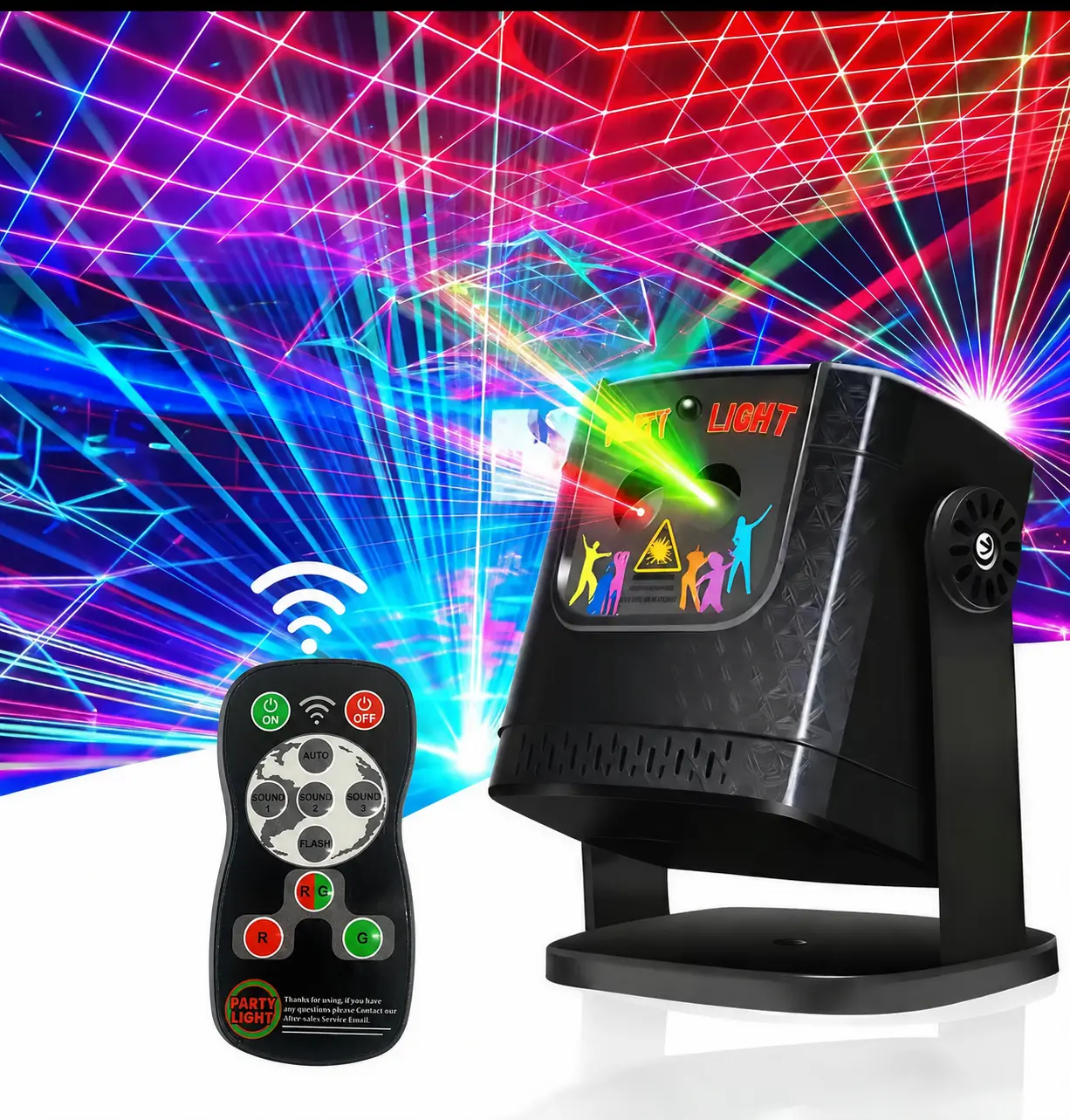 Dj Disco Light, Mini Decorative Party Lamp, Adjustable Led Atmosphere Lights, RGB Multifunctional Remote and Sound-Activated Projector, Ideal for Bars, Ktv, Parties, Weddings, Birthdays