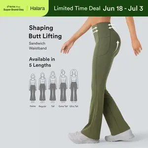 Halara UltraSculpt High Waisted Scrunch Butt Lifting Tummy Control Pocket Shaping Yoga Bootcut Leggings