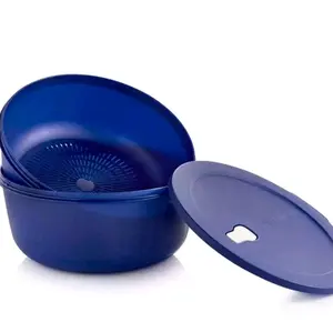Tupperware Microwave Crystalwave Plus Bowl Colander Container Set Blue