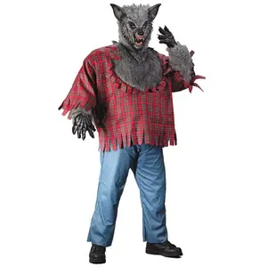 Men's Plus Size Gray Werewolf Costume
