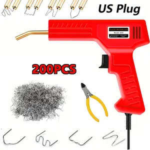 50W Plastic Welder Kit  200pcs Mixed Welding Nail Rapid Fever Welding Machine  Portable Plastic Repair Welding Tool Use for Car Bumper Dashboard Plastic Crack