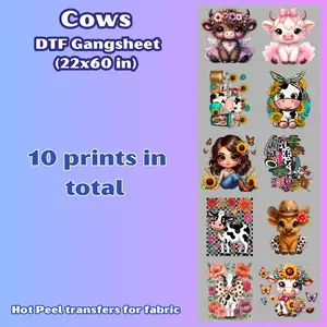 G30 Cows / Vaquitas DTF Gang Sheet for shirts