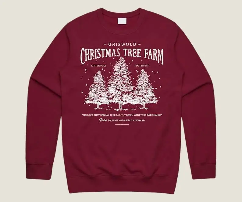 Griswold Christmas Tree Farm Jumper – Funny Retro Xmas Sweater, Cute Holiday Movie Gift for Kids & Adults