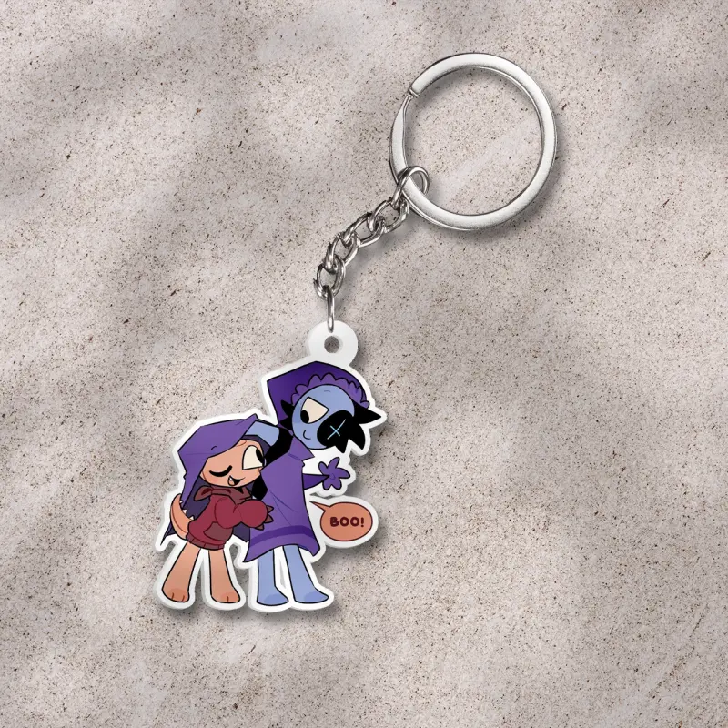 Moonshelly dandy's world keychain: shelly and astro, astrodandysworld, shellydandysworld ver1