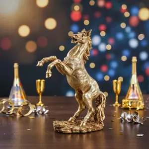 Creative Resin Jumping Horse Desktop Decoration, Perfect for Spring Festival, Holiday, Party Decorations, Lunar New Year Gift