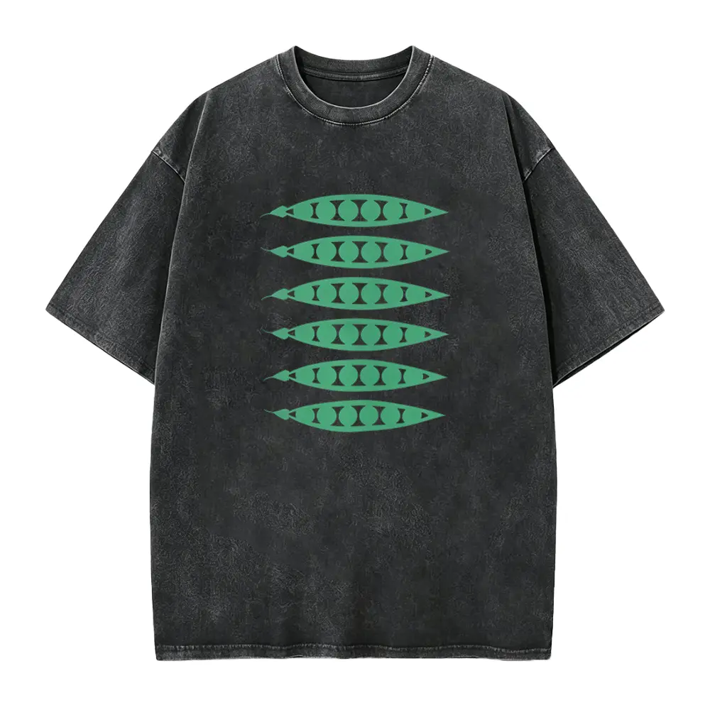 Minimal Green Pea Pod Vertical Graphic Tee, Cream Neutral Simple Vegetable Casual Short Sleeve Top