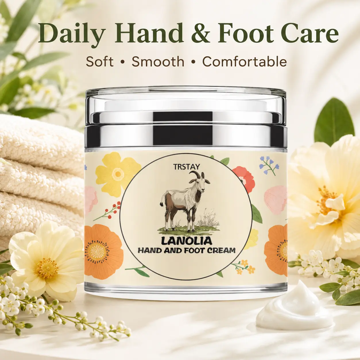 50g Men's Hand & Foot Moisturizing Cream—enriched with lanolin and specially formulated for dry, cracked skin—leaving the skin feeling soft, smooth, and comfortable. Hyaluronic