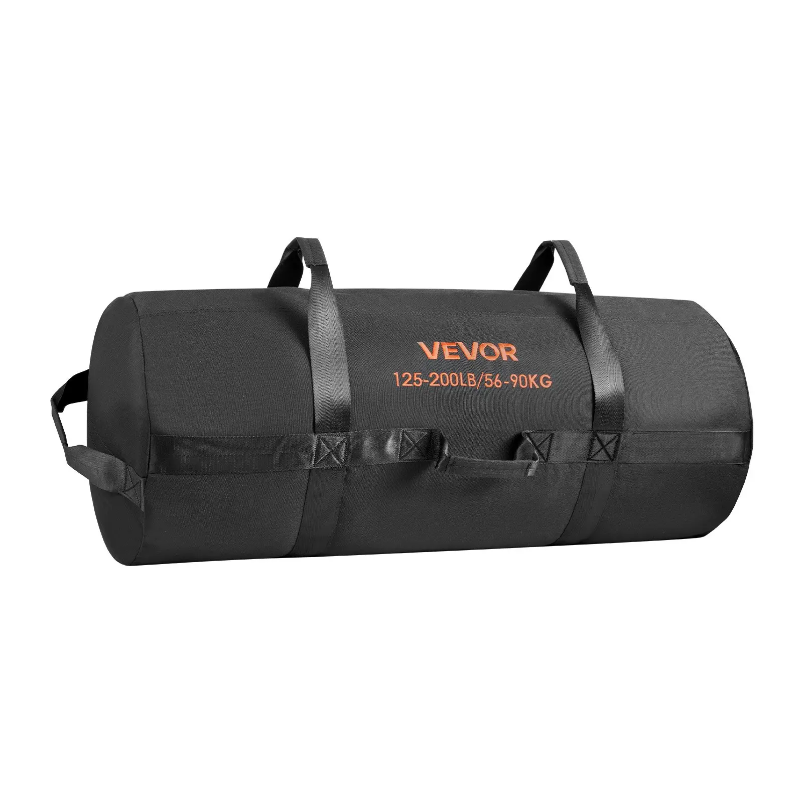 【DealsForYouDays】VEVOR Unfilled Black Workout Sandbag, Heavy-Duty Workout Bag with Handles, 125-200 lbs Adjustable Slam Bag for Home Gym Strength Training