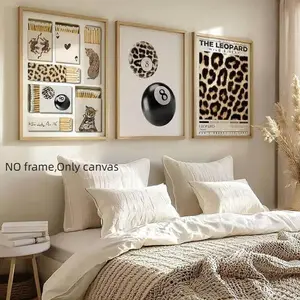 3pcs Leopard Print Canvas Poster Decorations, Wall Art, High-Quality Posters, Ideal Gift for Friends and Family, Unframed