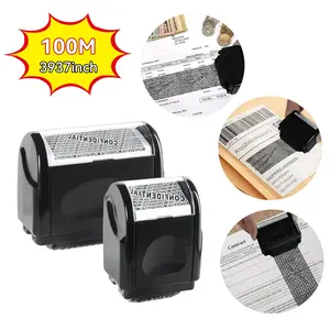 Privacy Protection Security Roller Stamp — Address & Billing Info Blocker with Extra Ink Refill, Reusable Identity Guard, Home & Office Mailing Stationery 100m Long-Lasting Ink