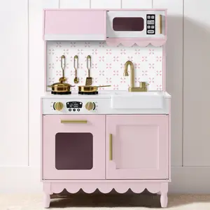 Best Choice Products Toddler Kitchen Playset - Wooden Kids Pretend Play Cooking Set with Accessories & Storage