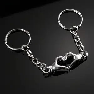 Minimalist Interlocking Stainless Steel Couple Keychain Set, Stylish Matching Pair Pendant - Keychain for Bags, Ideal Love Gift for Couples, Stainless Steel Keychain