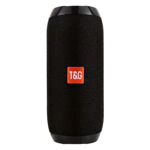 T&G Tg-117-Black Wireless Bluetooth Speaker with Deep Bass Powerful Subwoofer IPX5 Waterproof Portable FM Radio AUX Input Perfect Gift for Men Birthday Holiday Party Audio Smartphone Protection