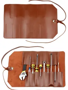 Multifunctional Electrician Tool Roll Bag, Portable Hardware Wrench Storage Pouch for Home Repair Maintenance