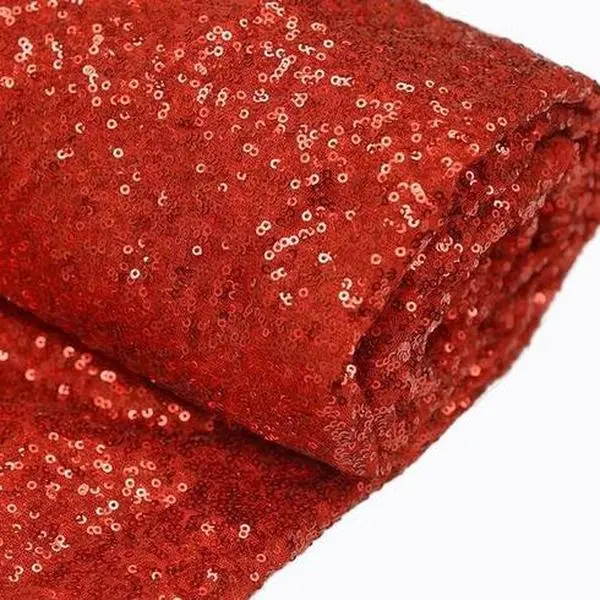 Red Sequin Fabric Bolt - 54"x4 Yards Sparkly Decorative Abstract Glam DIY Craft Roll, Indoor Runners & Customised Wedding Guest Dresses Supplies