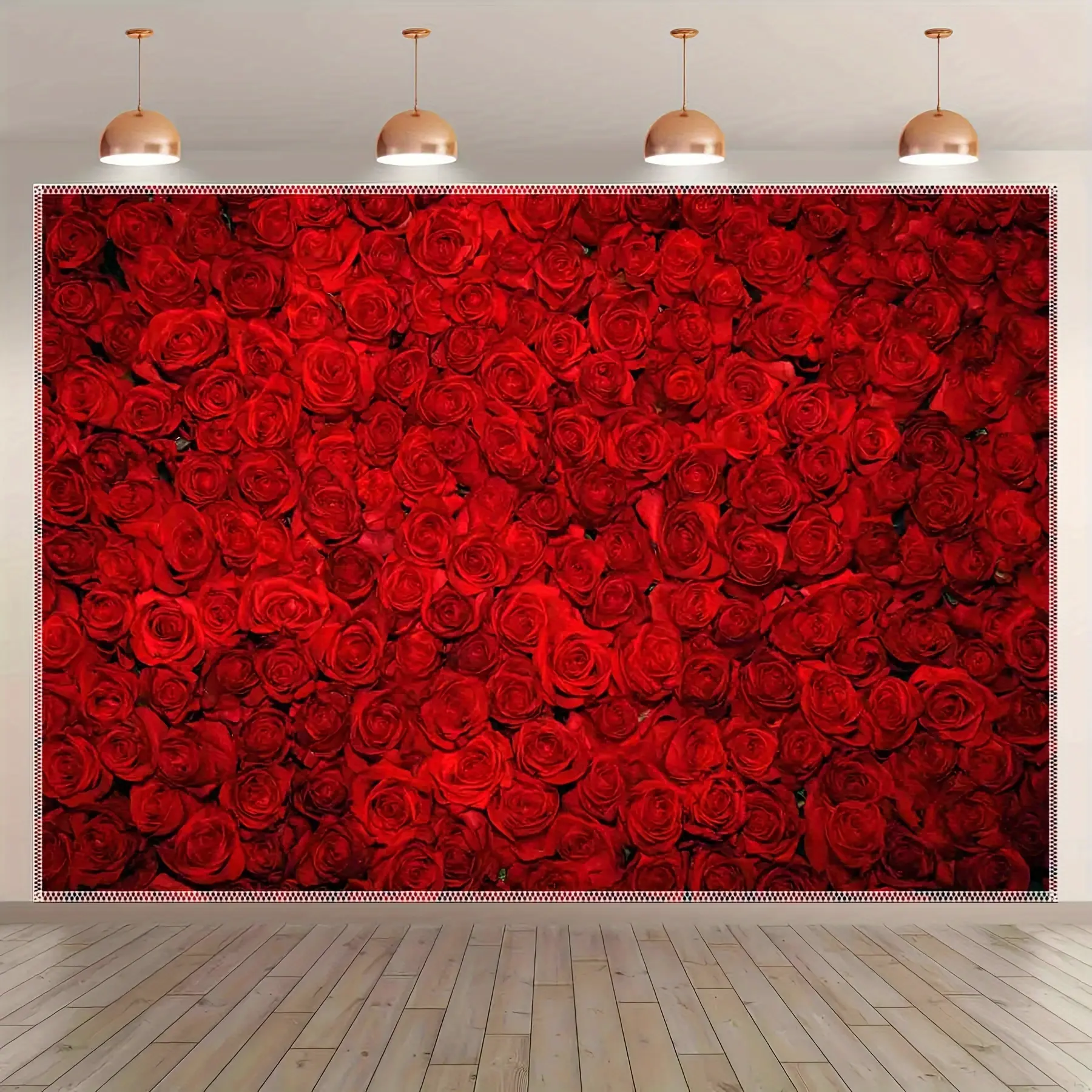 Red Rose Polyester Photography Backdrop Tapestry - Flower Decoration Tapestries for Wedding, Valentine's Day, Interior Rose Graphic DIY Decorations