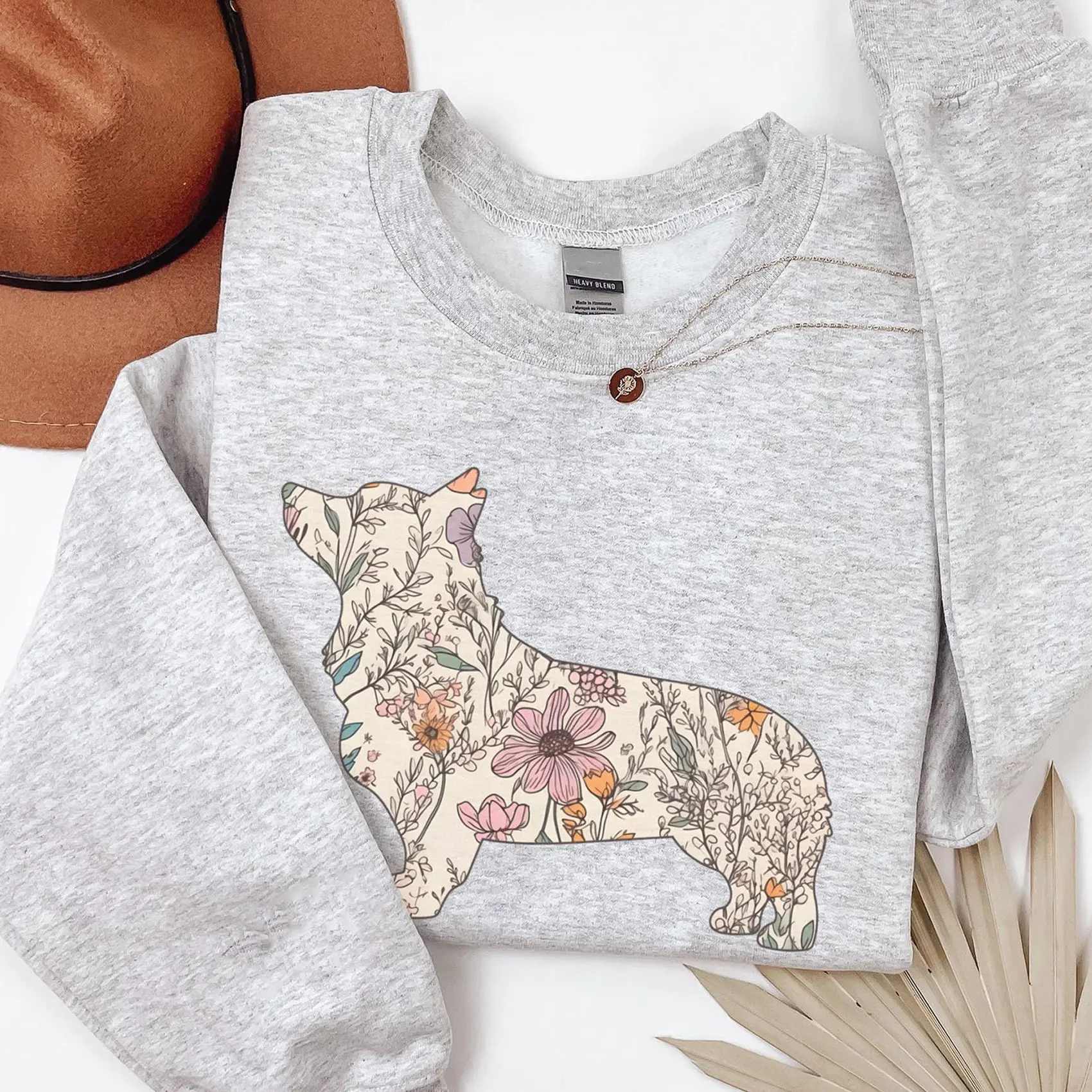 Corgi Sweatshirt, Widflowers Corgi Mama Sweatshirt, Gift for Corgi Mom, Animals Lover Crewneck, Gift For Her
