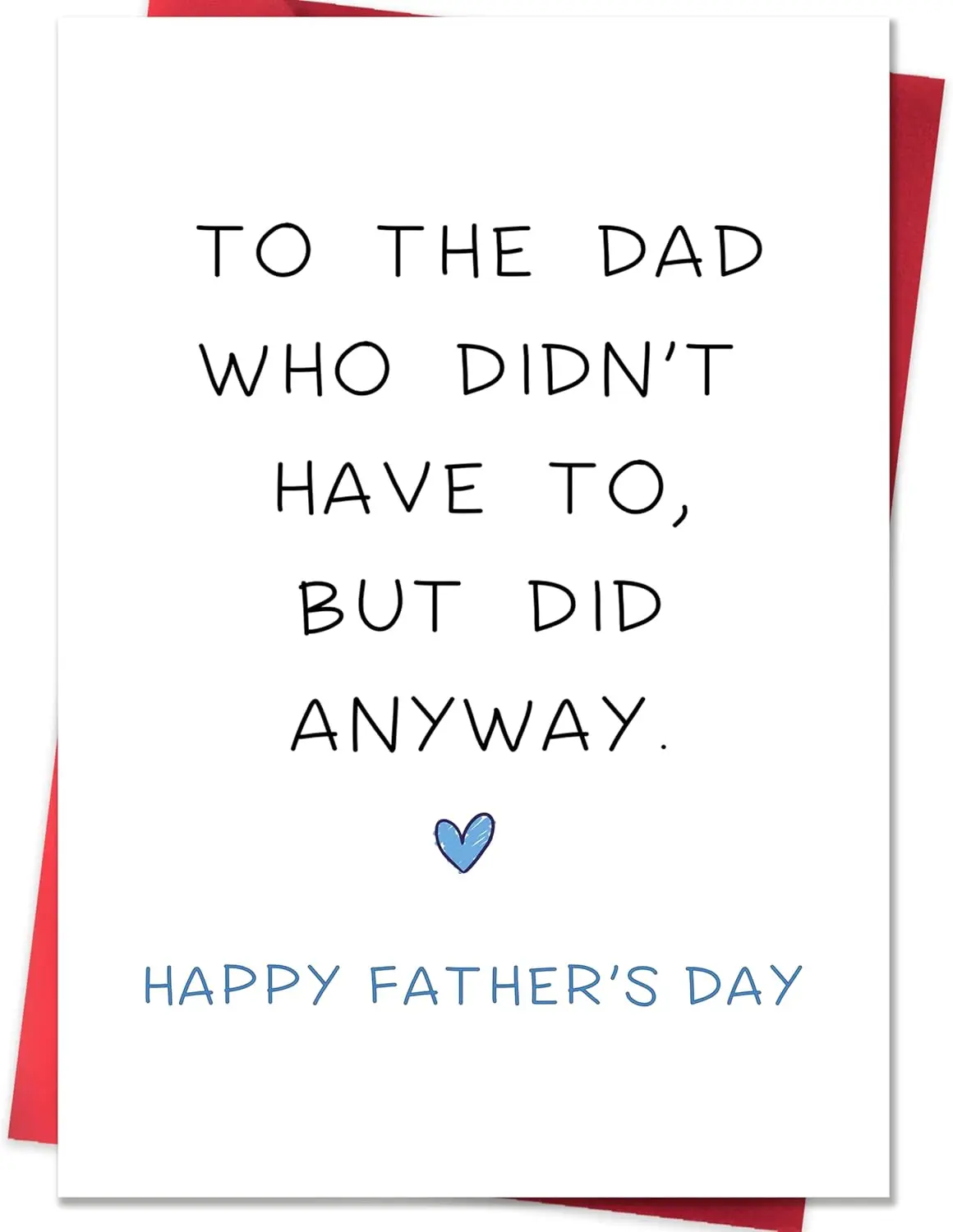 Father’s Day Personalized Sentiment Message Printed Paper Card - Step Child Gift for Stepdad, Bonus Dad (Father’s Day Text Greeting Card), Personalized Message Greeting Cards, Printed Paper Greeting Cards