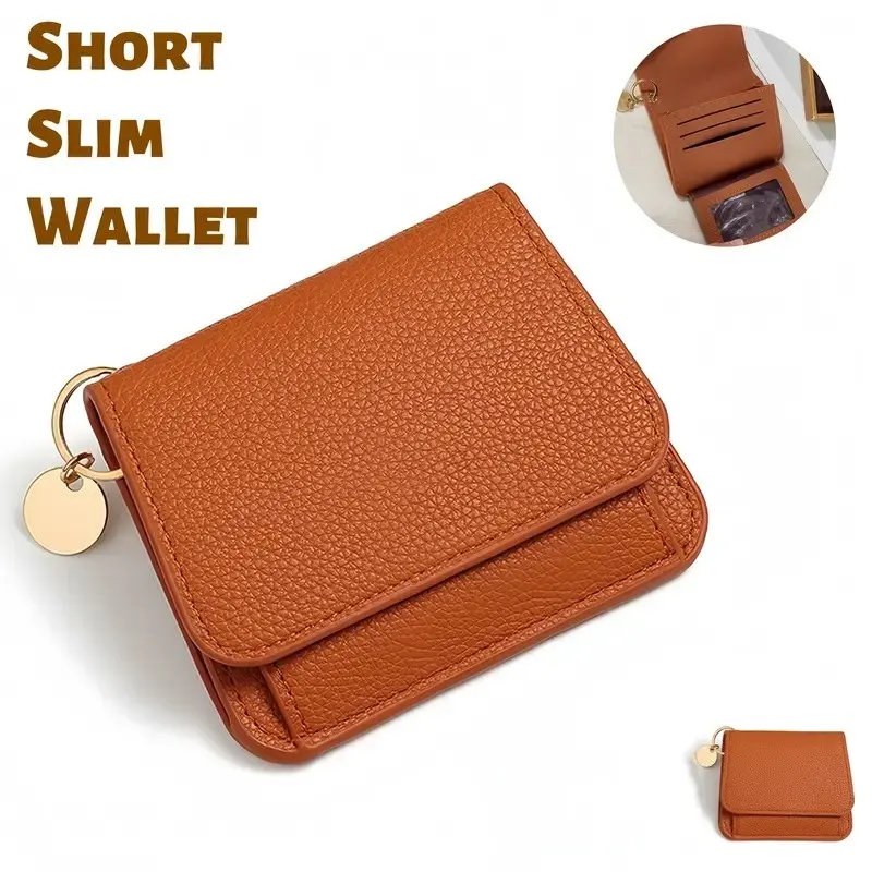Women's Elegant Minimalist Slim Compact Design Stylish Wallet, Mini Size Trifold Wallets Structure Versatile Handbag, Rfid Theft Protection, ID Window Coin Pocket, Perfect Gift Choice, Rfid Blocking Purse