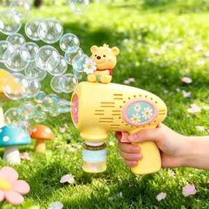MINISO Winnie The Pooh New Handheld Automatic Bubble Gun Toy for Kids, Safe Non-Toxic Design, Portable Bubble Blower with One-Click Operation, Ideal Birthday & Children’s Day Gift for Girls