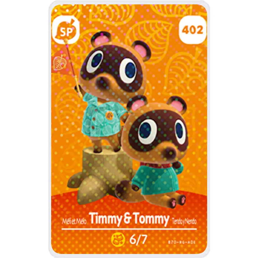 Timmy and Tommy #402 - Villager NFC Card for Animal Crossing New Horizons Amiibo