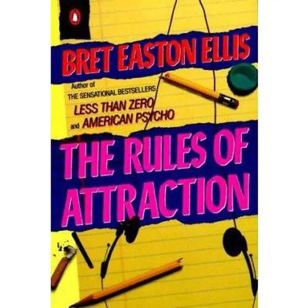 Used Fiction Book - The Rules of Attraction by Bret Easton Ellis (Paperback, English) - Literature Book, Hopeless Romantic Kaleidoscopic Novel, Contemporary American Reading Materials