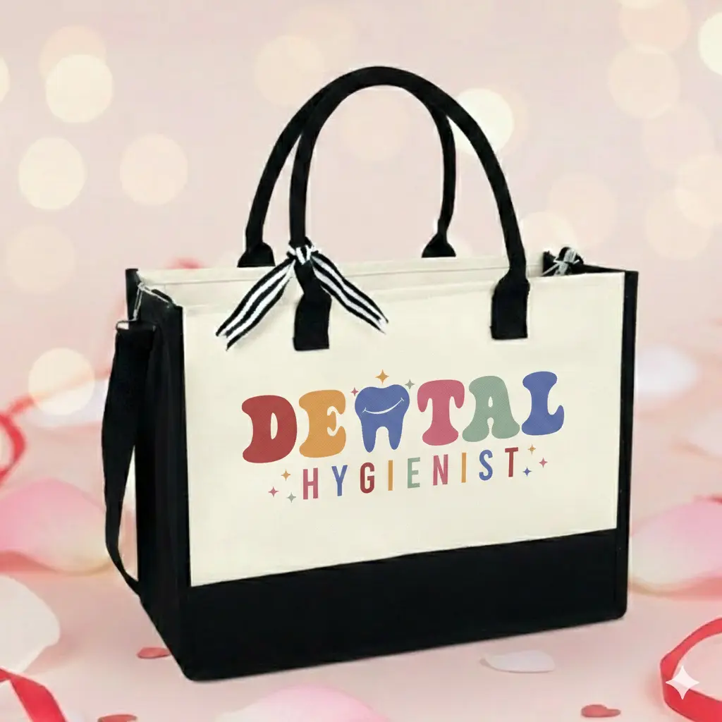 Dental Hygienist Tote Bag - Dental Hygienist Christmas Gift, Dental Assistant Tote Bag, RDH Gift, Xmas Gifts for Dentist MLN4370TDH