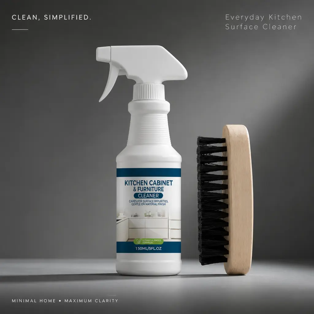 Kitchen Cabinet Cleaner Active Foam - Heavy Duty All Purpose Grease and Grime Remover Spray for Wood Painted Cabinets Surface Cleaning 150ml with Brush