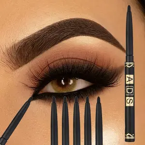 5-Pack Black Waterproof Eyeliner Pencils - Sweatproof Smudge-Free Long Lasting Makeup Tools for Flawless Lipliner Application with Pigments