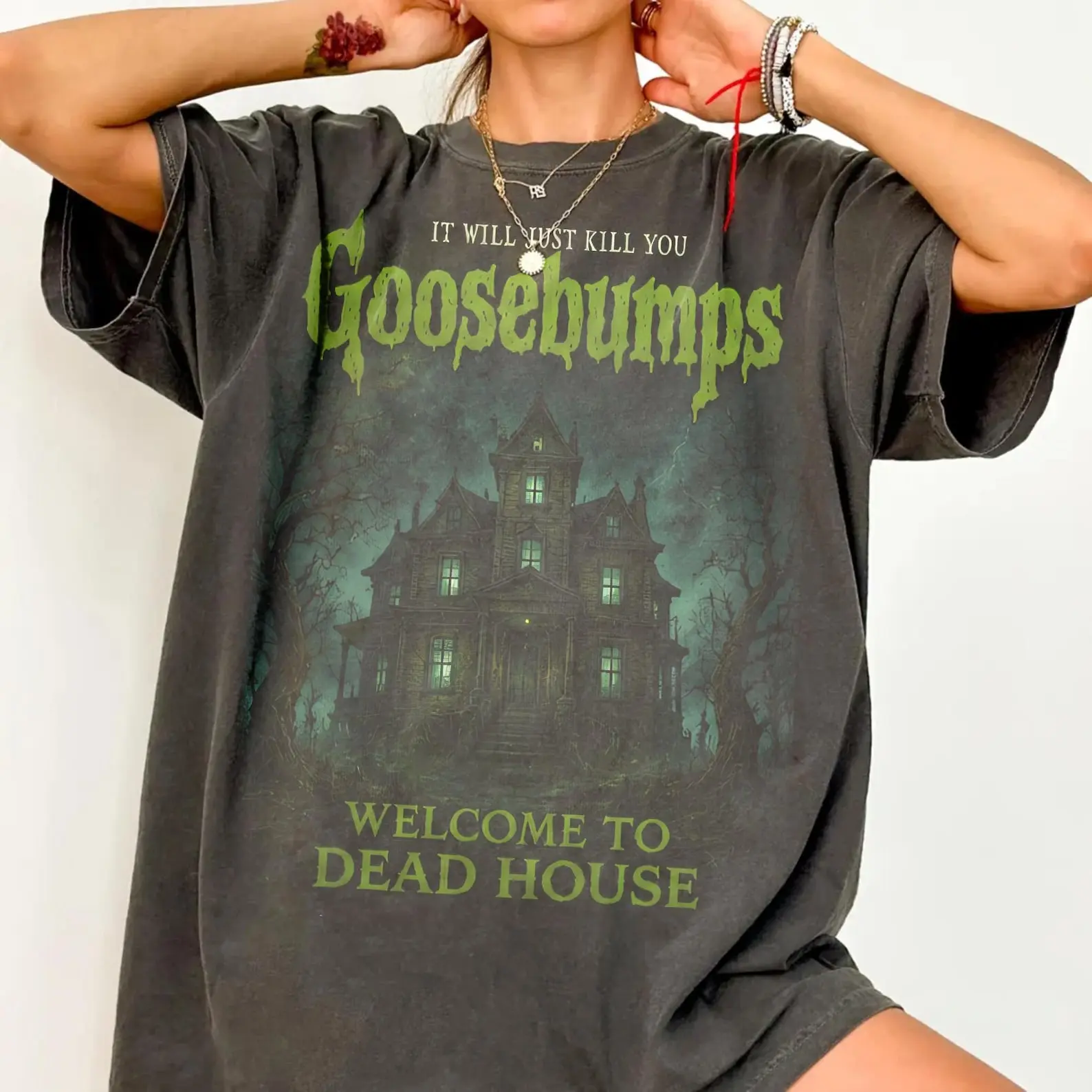 Halloween Goosebumps Comfort Colors Shirt, Vintage Haunted House Shirt, Horror Graphic Tshirt, Halloween Movie Tee Shirt, Gift For Fans