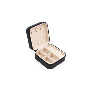 Luxury Leather Jewelry Box, Necklace Ring Earring Organizer, Portable PU Material, Compact Design, Ideal for Women's Jewels Storage