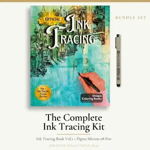 Classic Hidden Cities Vol. 1 + Micron Pen — Ink Tracing Starter Kit by Inkalia