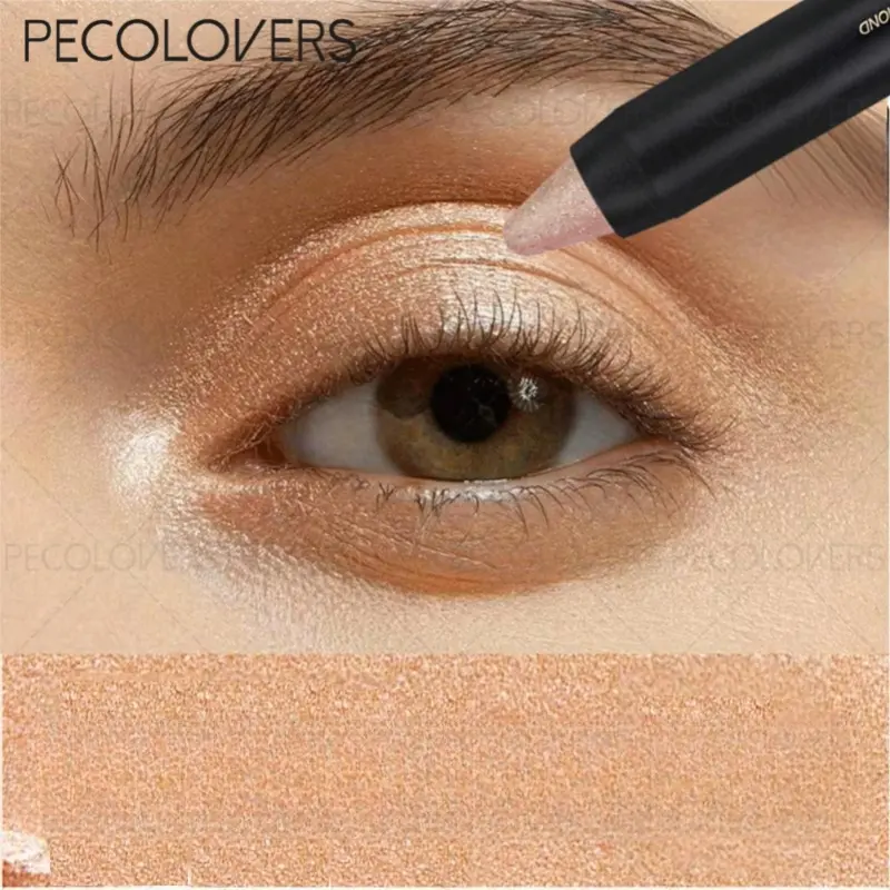 One 2-in-1 Glitter Eye Crayon with Applicator - Intense Color Payoff & Crease-Resistant Wear, Blending Brush Included, Universal Complexion Match, Perfect for Quick Touch-Up & Travel - Multi-Finish Eyeshadow Stick