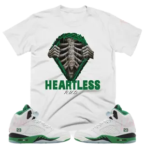 Heartless Shirt to Match Retro 5 Lucky Green, Jordan 5 Lucky Green T-Shirt, Lucky Green Sneaker Tee