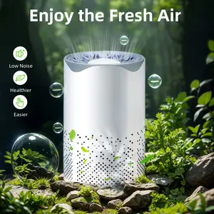 Compact Bedroom Air Purifier with Hepa Filter - Sleep Mode Silent Design, Usb Plug-in | Removes Smoke, Allergens, Pet Odors | Scented Sponge, Energy Efficient for Quiet Nights