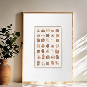 Body - Positive Art A Diverse Array of Breast Representations Wall Art Vintage Black and White Art Posters Funky Aesthetic Canvas Prints Retro Bar Cart Decor for Bar Bedroom