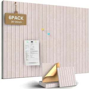 Large Felt Bulletin Board 36" x 24" - 6 Pack Felt Wall Tiles, Cork Board Alternative to Use in Office &  Decor, Classroom Decor, Vision Board to Display Your Photos(Light Camel)
