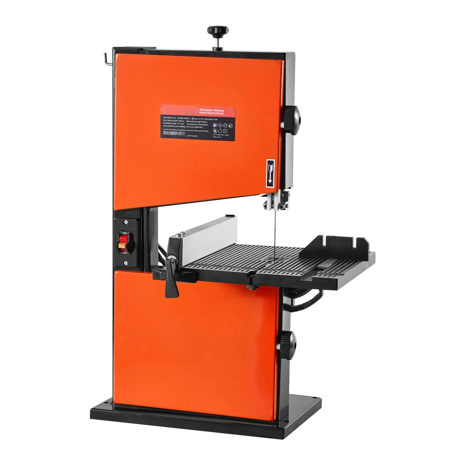 9-Inch Woodworking Band Saw, Benchtop Model With 1/2 HP Motor, 3.5-Inch Cutting Height, 11.8 x 11.8-Inch Cast Aluminum Table, 0-45° Tilting Range, Includes Miter Gauge And Fence For Woodworking Projects