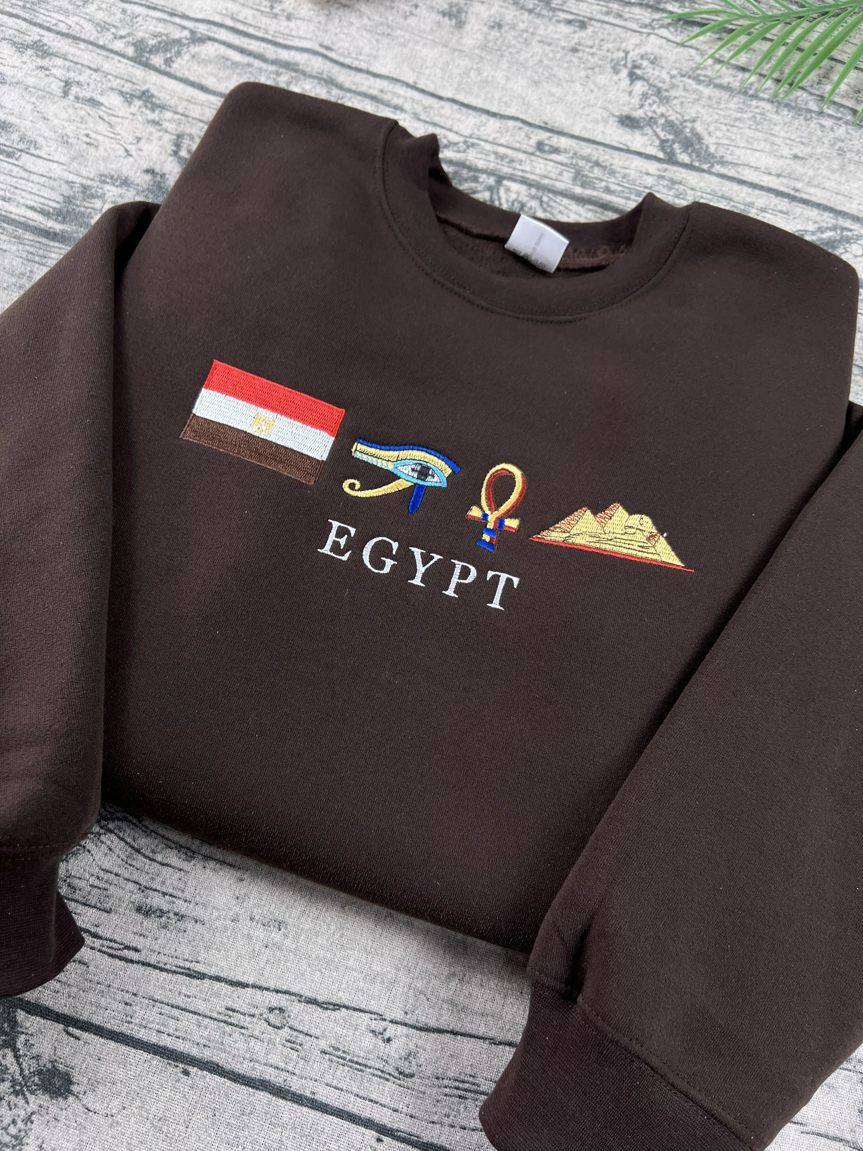 Egyptian Symbols Embroidery Sweatshirt, Embroidered Sweater, Unisex Crewneck Shirt, Patriotic Shirt, Gift for Egypt Lovers