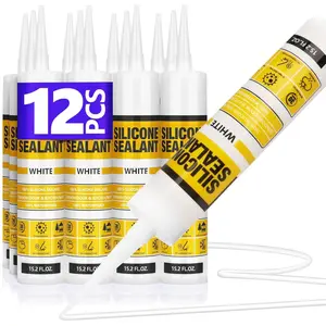 Caulk for Window & Door, White, 15.2 fl oz , 12 Pack -    Sealant Indoor Outdoor Caulking, , Stronger Adhesion, Shrink & Crack Proof
