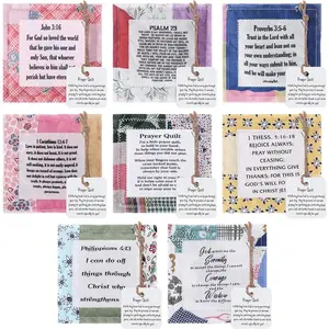 8 Pcs Mini Prayer with Inside Easter Christian Gifts for Vintage Prayer Square Pillow Scripture Sympathy Inspirational Clergy Pastor Appreciation Favors