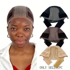 No Glue Wig Cap for Lace Front Wigs, Transparent Wide Lace Anti-Slip Hat with Non-Slip Band, //nude Color Full Coverage