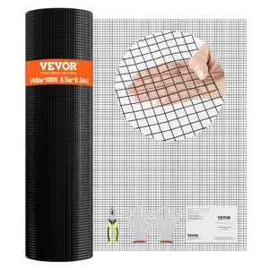 Galvanized 19-Gauge Vinyl-Coated Hardware Cloth Wire Mesh Roll, 48in x 100ft Pest Control Netting, Chicken Wire Fence for Chicken Coop Barrier, Rabbit Enclosures