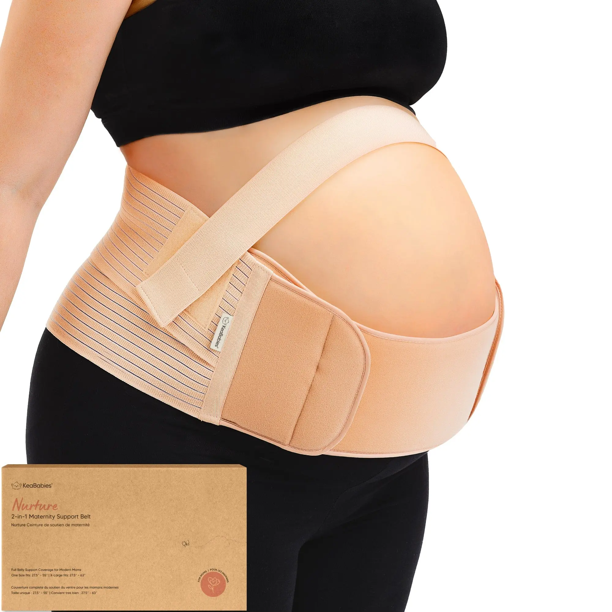 2-in-1 Maternity Belly Bands for Pregnant Women - Easy to Use Pregnancy Belly Support Band for Back, Pelvic, Hip, Adjustable Maternity Belt Support, Comfortable & Soft