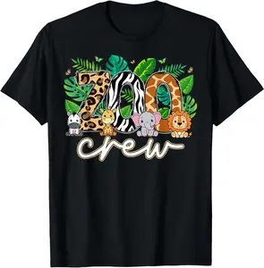 Casual Cotton shortsleeve tees  Zoo Crew Wildlife Animal Zoologist Safari Jungle Animals T-Shirt